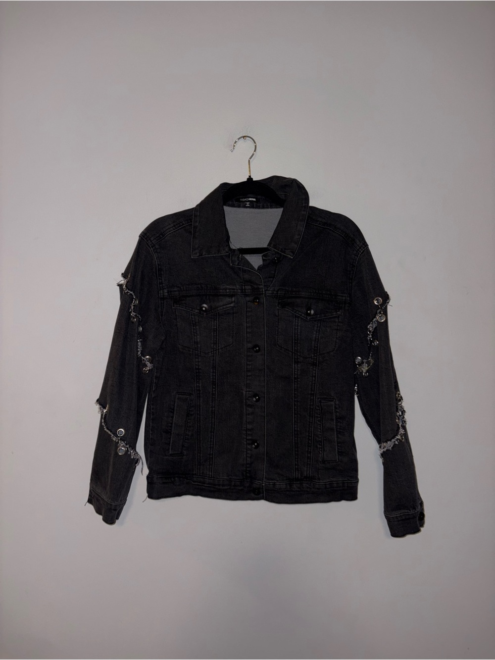 Fashion Nova | Black Distressed Jean Jacket